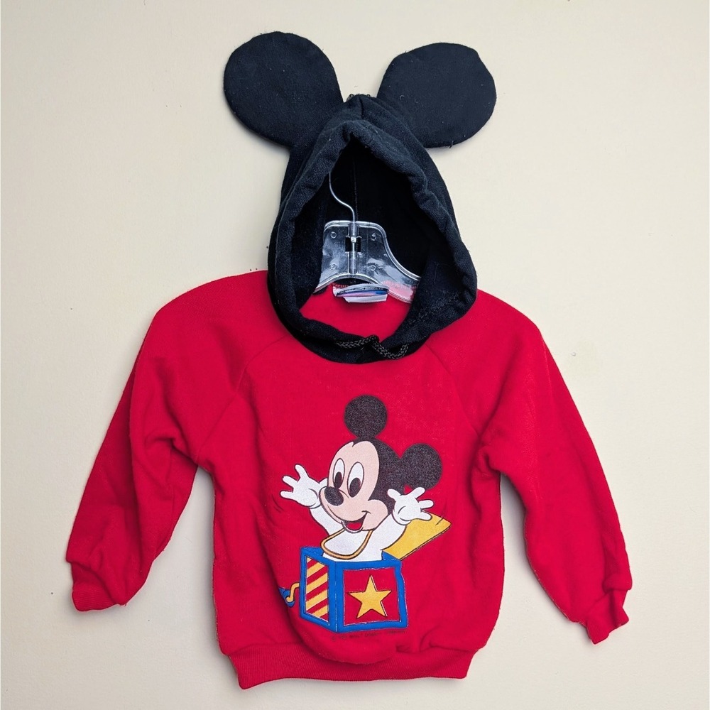 Vintage‎ Disney Babies Mickey Mouse 90s Hoodie Ears 80s Pullover 18 Months